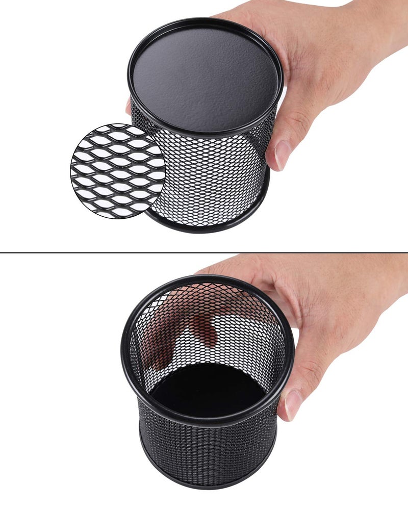 EasyPAG Pencil Holder for Desk, 2 Pack Metal Pen Organizer, Mesh Pencil Cup Organizer for Home, Office, Classroom, School, Black - Image 4